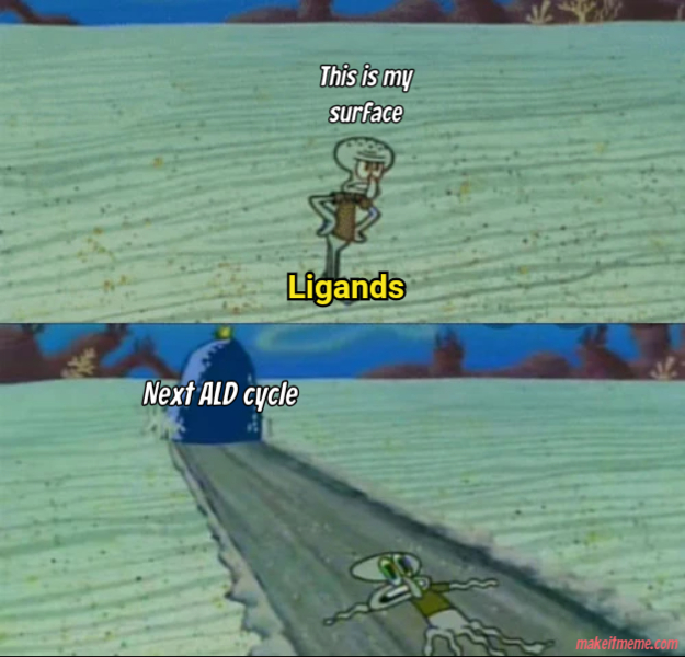 Ligand: this is my surface!
-- Ligand run over by next ALD cycle